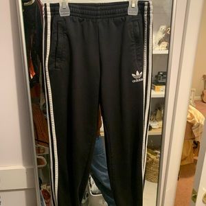 Adidas jogger pants with adjustable drawstring waist.